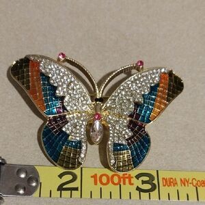 Unlisted Multicolor Crystal Butterfly Brooch